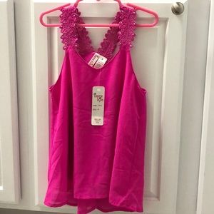 Girls pink flowy top